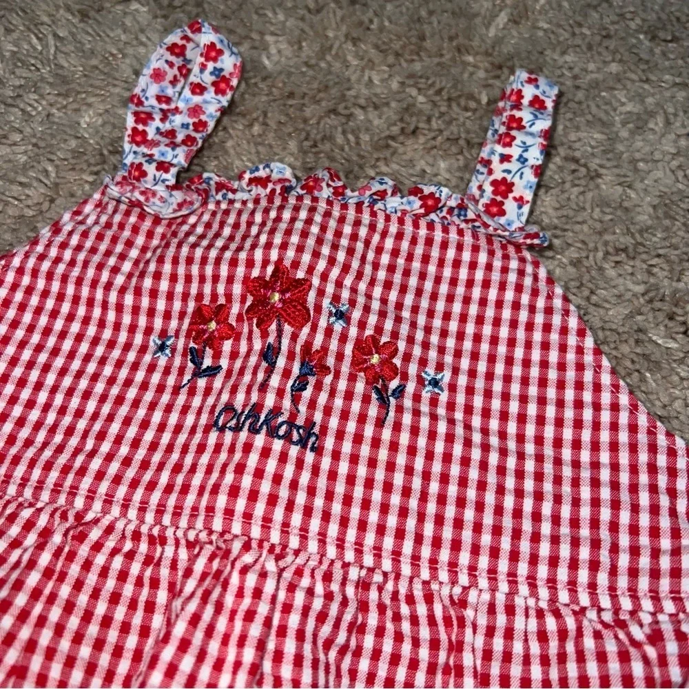 OshKosh B’Gosh Baby One Piece Checkered Romper Cotton Size 3-6 Months